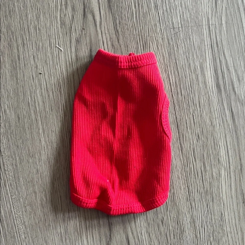 Red Ribbed Dog Sweater